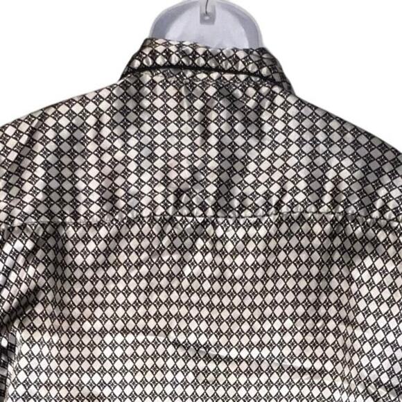 Robert Louis, Lg, silk blend 2-piece button front short sleeve argyly pajamas,  - Picture 8 of 8